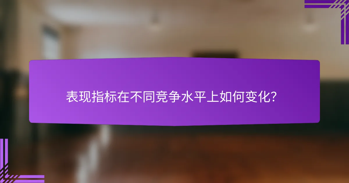 表现指标在不同竞争水平上如何变化？