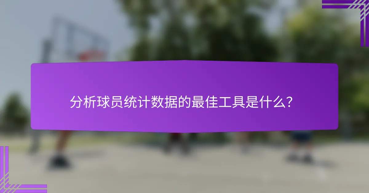 分析球员统计数据的最佳工具是什么？
