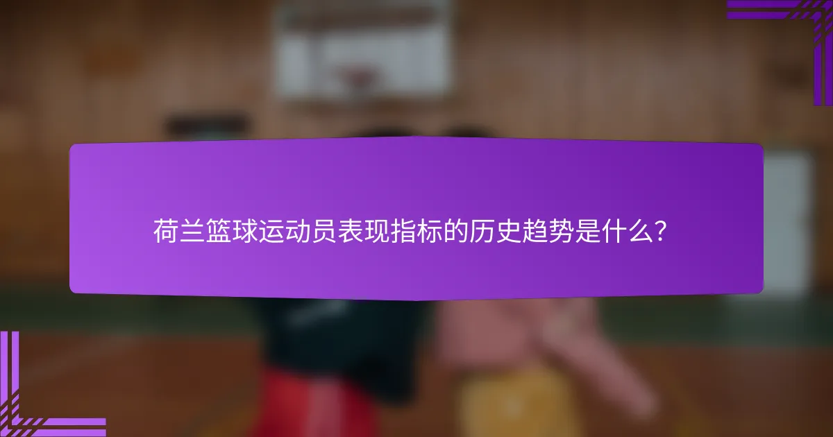 荷兰篮球运动员表现指标的历史趋势是什么?
