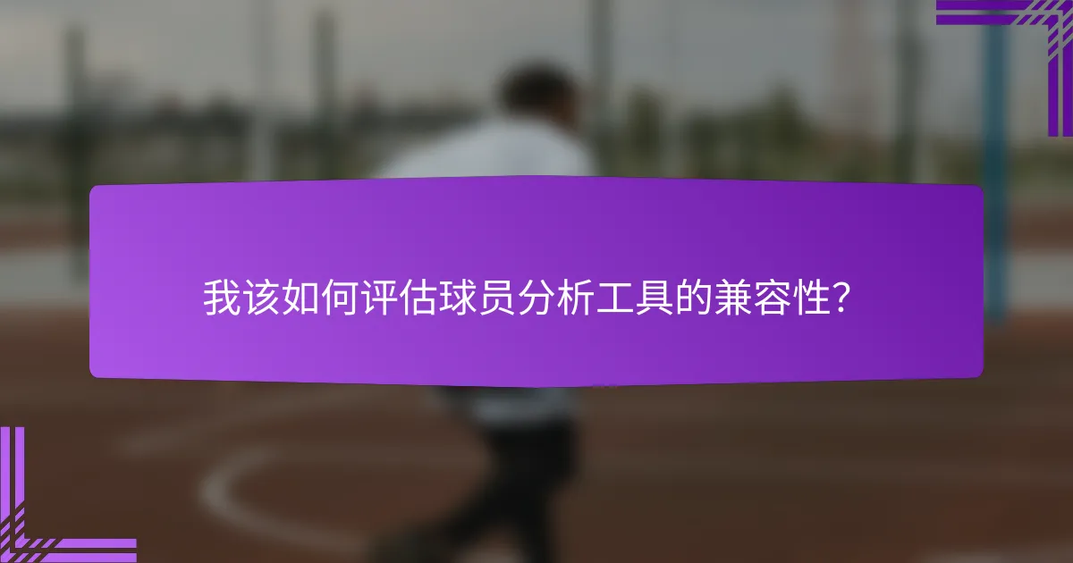 我该如何评估球员分析工具的兼容性?