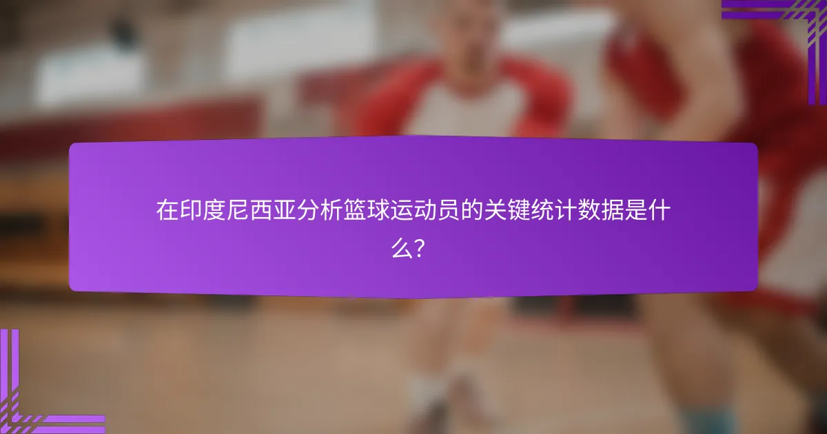 在印度尼西亚分析篮球运动员的关键统计数据是什么?